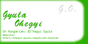 gyula ohegyi business card